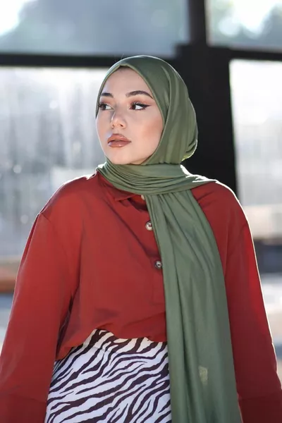 Hijab Scialle Pettinato Modello Hijap - Verde