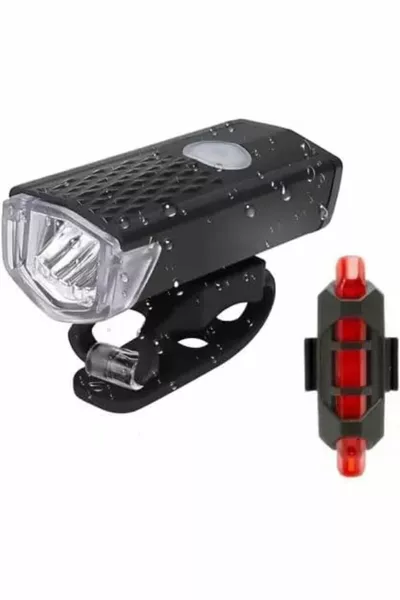 ماء USB شحن بقيادة الدراجة سكوتر الجبهة ضوء ضوء خلفي مصباح ضوء مجموعة دراجة المصباح 