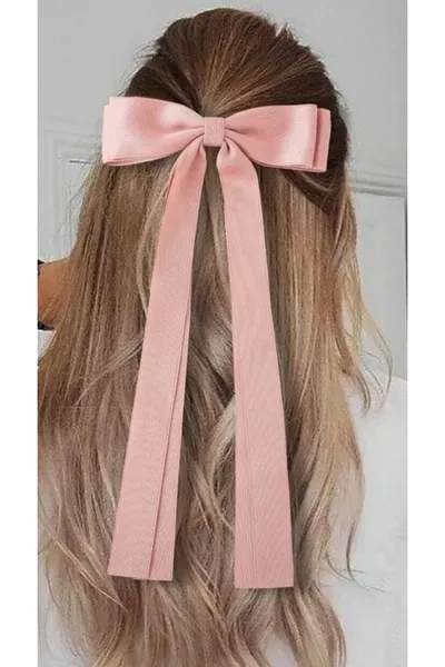 Розов лък модел вендинг машина Закопчалка за щипка 1 част Двоен лък Двойна опашка