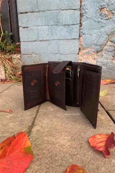 Portafoglio da uomo in vera pelle ( cm x 9 cm)