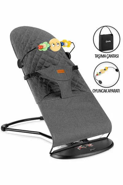 Balance Lüx Cotton Dreistufiger Schaukel-Babysitz Klappbar (MIT SPIELZEUGZUBEHÖR UND REISETASCHE)