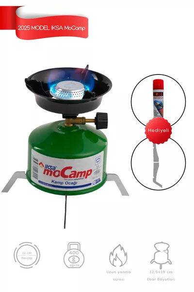 موكامب موقد معسكر موديل، مع هدية اسطوانة غاز - أخضر