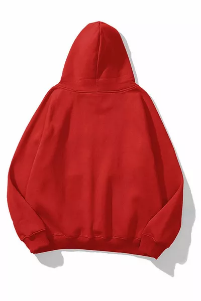 هودي سويت شيرت أساسي أحمر للجنسين