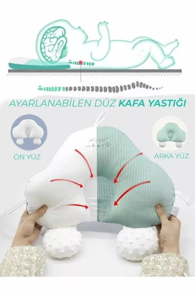 Oreiller pour bébé, oreiller contre la tête plate, oreiller pour la tête du bébé, oreiller réglable pour prévenir le syndrome de la tête plate