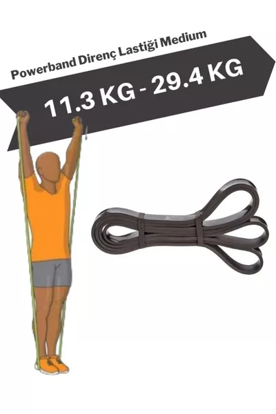 Orta Sert Direnç Lastiği Direnç Bandı Ve Egzersiz Bandı Siyah Medium Orta Direnç Lastiği Siyah 