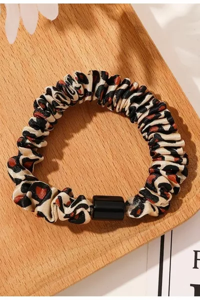 Женский набор из 2 резинок с леопардовым принтом и сборкой