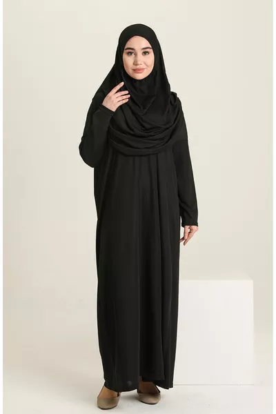 Практичное молитвенное платье с сумкой  черный