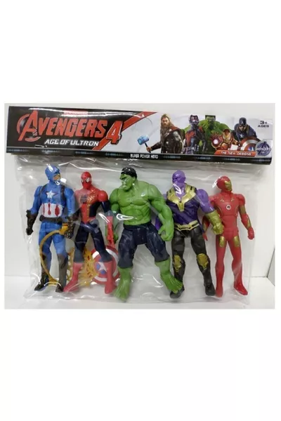 Lot de 5 figurines de jeu Thanos, Spider-Man, Ironman, Hulk, Captain America  Cm