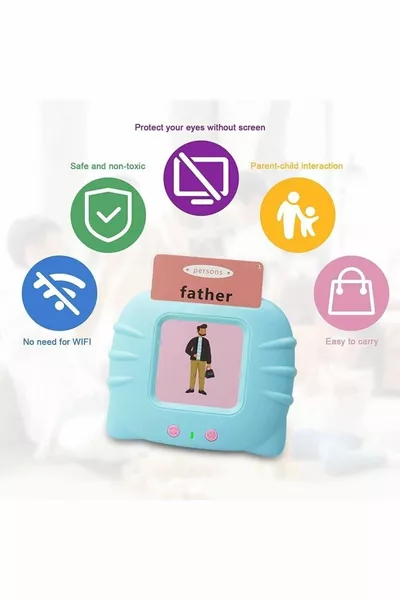 Early Education English Audio Flash Cards Durable PVC Cards with Transparent Protective Cover