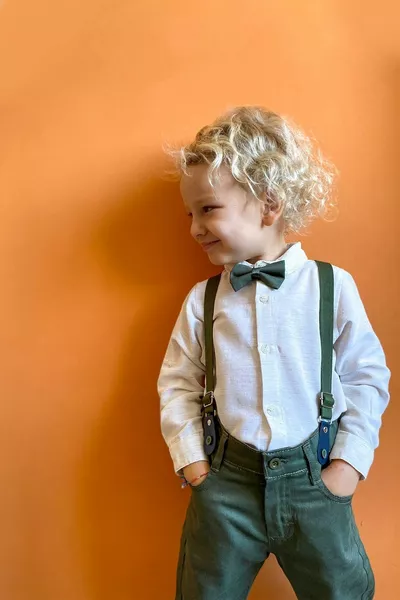 "Ahenk" Ensemble Garçon 4 Pièces avec Costume, Nœud Papillon et Salopette