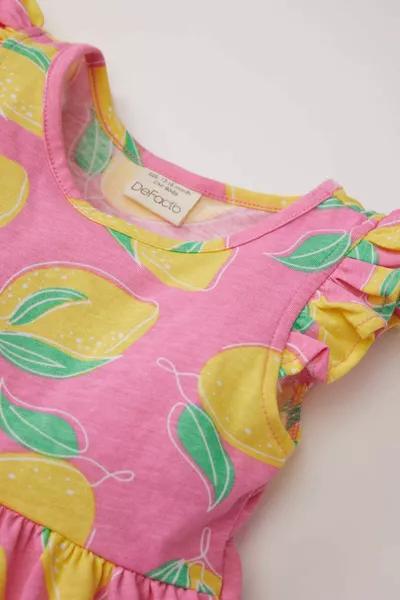 Платье с коротким рукавом для девочки с рисунком SM