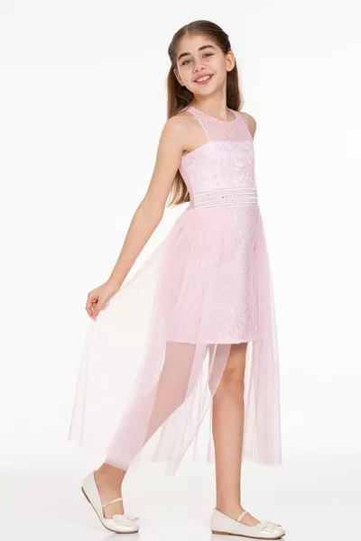 Kids Robe de soirée tendance pour fille avec perles et tulle 