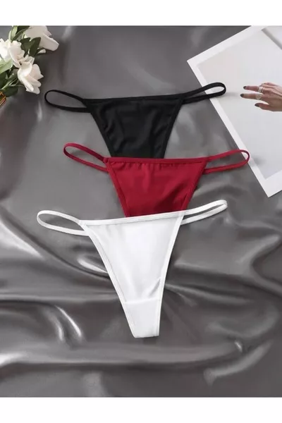 Lot de 3 Strings Sexy Élastiques pour Femme