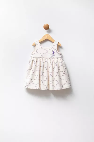 فستان أبيض لطفلة من U.S. Polo Assn.