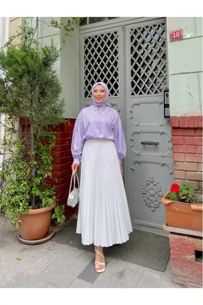 Pleated Skirt | White