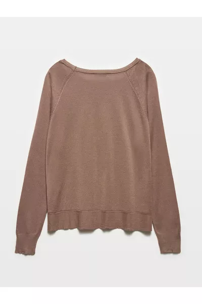  Тонкий трикотаж с круглым вырезом - Визон