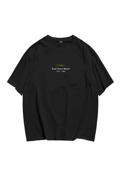 Tupac Shakur Voor- en Achterzijde Bedrukt Unisex Oversized T-shirt