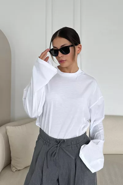 Футболка с широкими рукавами Oversize, набор из 2 штук  черный/белый