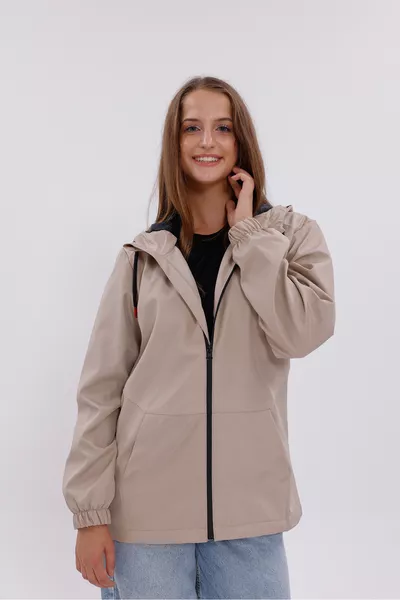 Kadın Taş Içi Astarlı Su Geçirmez Ve Rüzgara Dayanıklı Kapüşonlu Cepli Yağmurluk