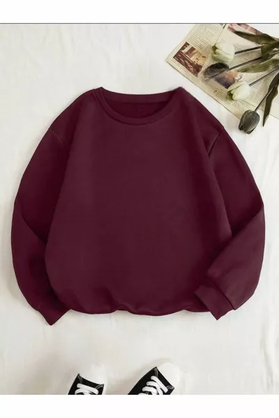 felpa unisex con scollo girocollo a coste