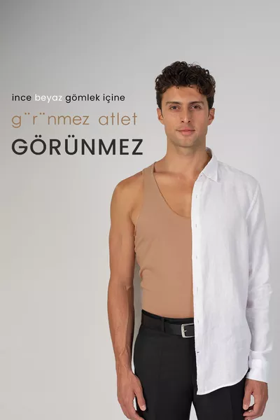 قميص داخلي رجالي بلون بشرة