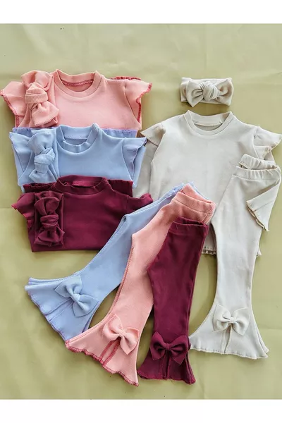 Baby Girl Set with Spanish Leg Pants and Bandana