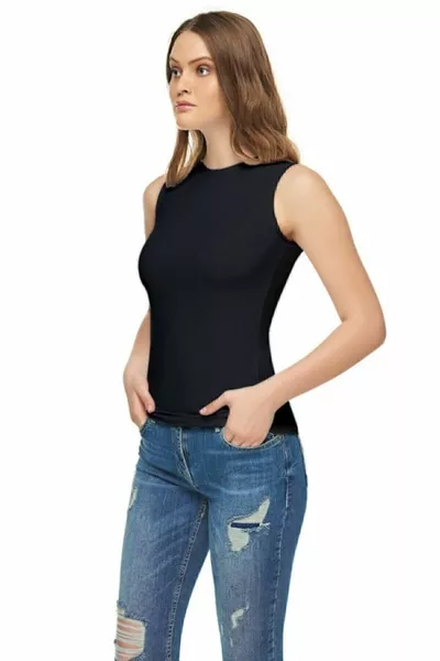 Adaefsun Sleeveless Stretch Cotton Crew Neck Tank Top/Body 