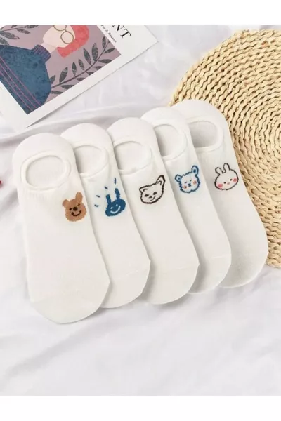 Set di 5 paia di calze da donna carine (invisibili)