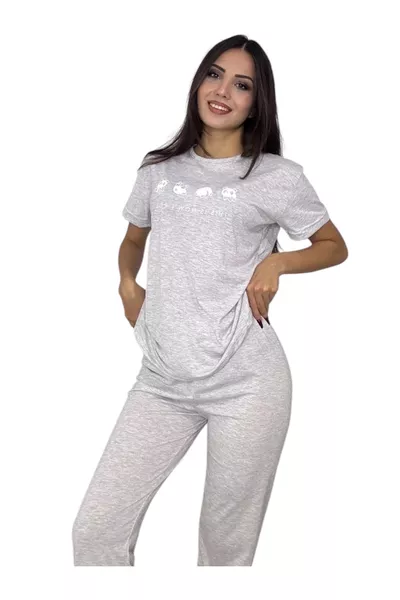 طقم بيجامة صيفي من القطن مع بطانة الباندا