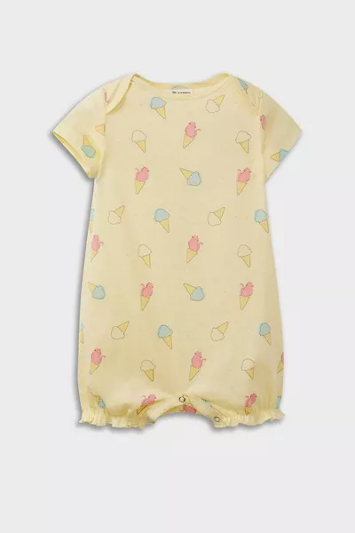 Baby Girl Newborn Ice Cream Pattern Cotton Short Sleeve Romper HS