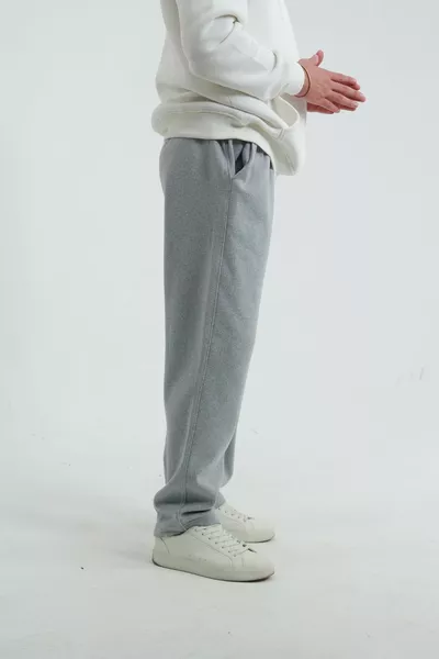 سروال رياضي رجالي واسع من الصوف مبطن للشتاء بثلاث خيوط