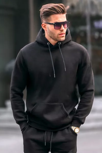 Sweat-shirt homme noir 