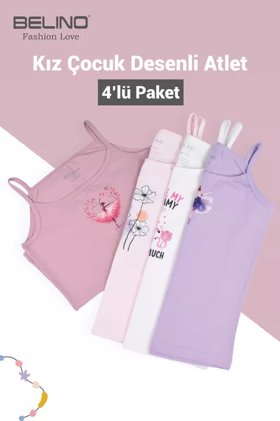 Girls' Printed Mixed Pattern 4-Pack Tank Tops