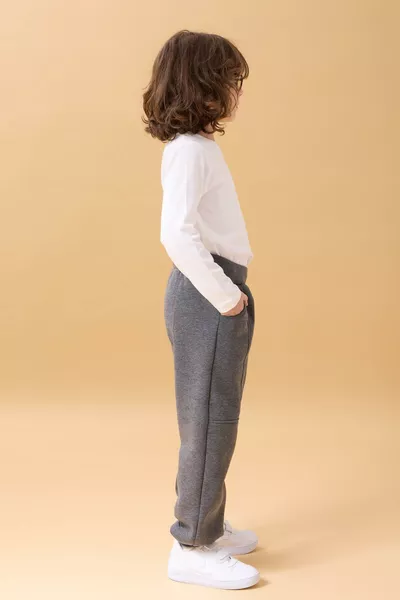 Thick Jogger Pocketed Unisex Kids Sweatpants Anthracite