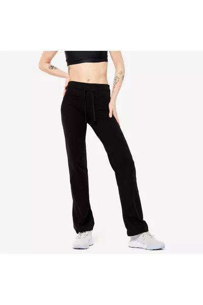 بنطال ضيق رياضي نسائي أسود عادي 