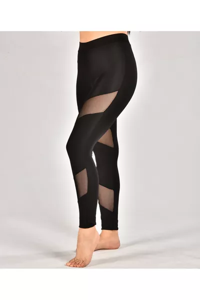 بنطال رياضي نسائي طويل أسود بالتول