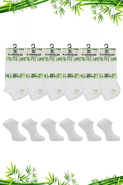 Calzini da donna in bambù, senza cuciture, confezione da 6, bianchi