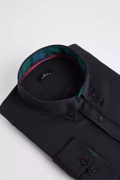 Plus Size Button-Down Collar Poplin Cotton Easy-Iron Oxford Men's Shirt