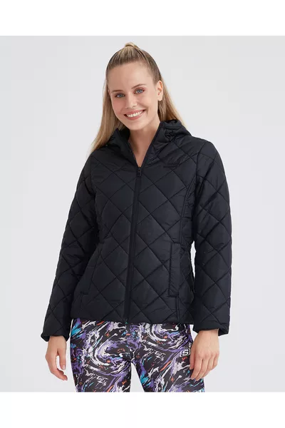 Veste à capuche W Capitone femme noire 