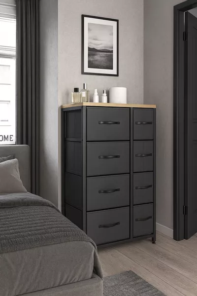 8-Drawer Dresser Leather Drawer Bedroom Organizer Drawer Kids Room Organizer