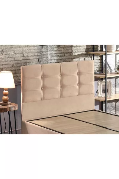 رأس سرير فردي بولو - قماش بلون قهوة بالحليب