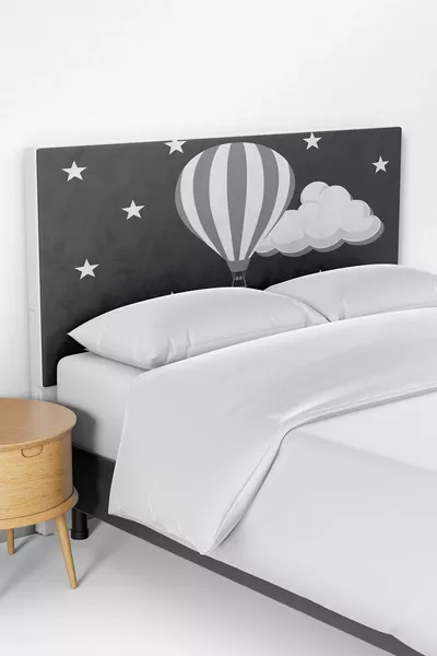 غطاء رأس سرير صندوق غرفة أطفال بالونات رمادية