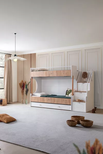 سرير بطابقين، فيتا بوهيم، الجوز ذو الطراز الولادي