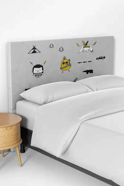 غطاء رأس سرير غرفة الأطفال الرمادية