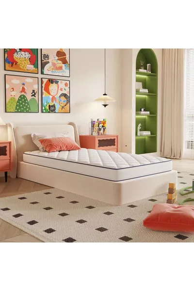 سرير فردي كامل للأطفال والشباب بطبقة مرتبة أرثوبيدية ارتفاعه سم