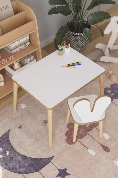 طاولة نشاط ولعب للأطفال سم طاولة دراسة للأطفال مع مجموعة كرسي وطاولة
