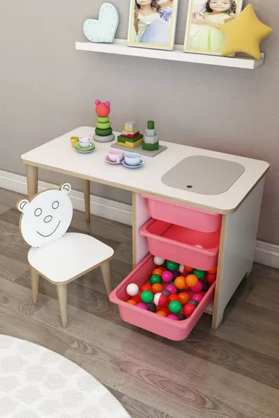 Scrivania per Bambini Tavolo Giochi e Attività Tavolo Estivo Invernale Pmb_spt_san