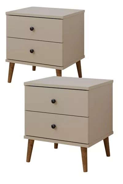 طقم منضدة جانبية من قطعتين ساجا