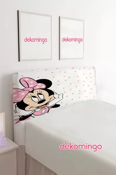 PEMBE PUANLI MİNİ DESENLİ BAZA BAŞLIK KILIFI ( TEK KİŞİLİK )