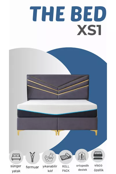 سرير ميغا مع فرشة إسفنجية بدون زنبرك، غطاء قابل للغسل بسحّاب، مرتبة تقويمية فيسكو